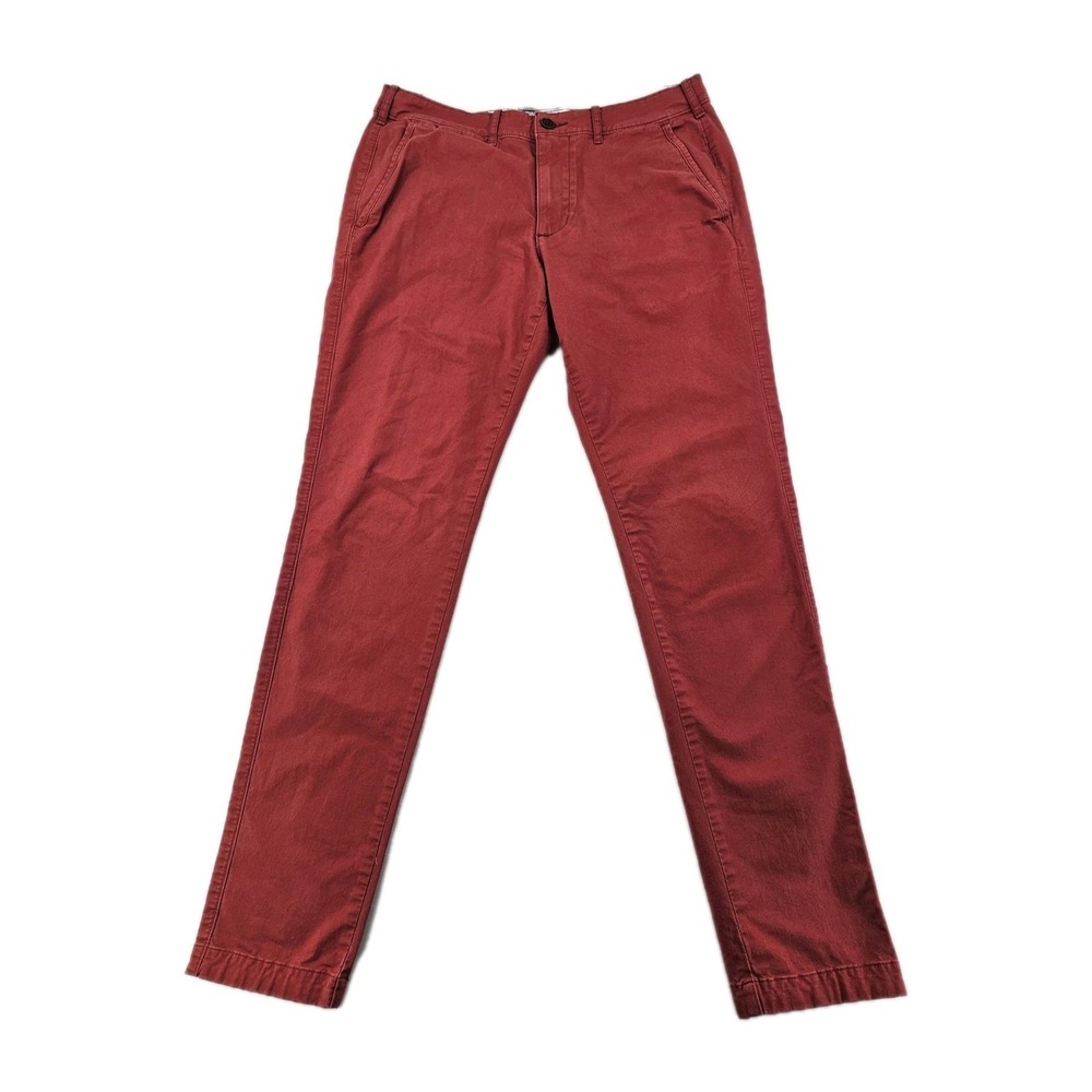 Abercrombie & Fitch Men's Felix Super Slim Pants 31x32 Red Taper Stretch Skinny
